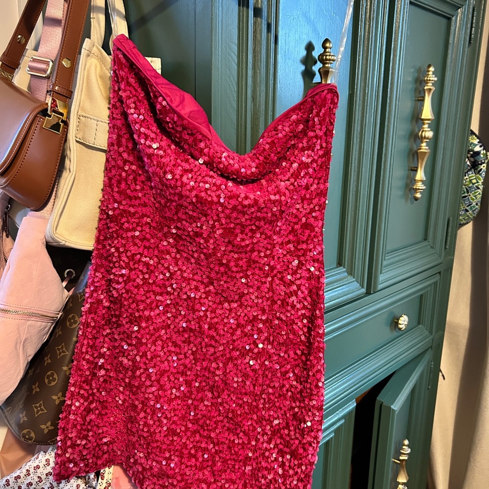 Fashion Nova Red Sequin Mini Dress